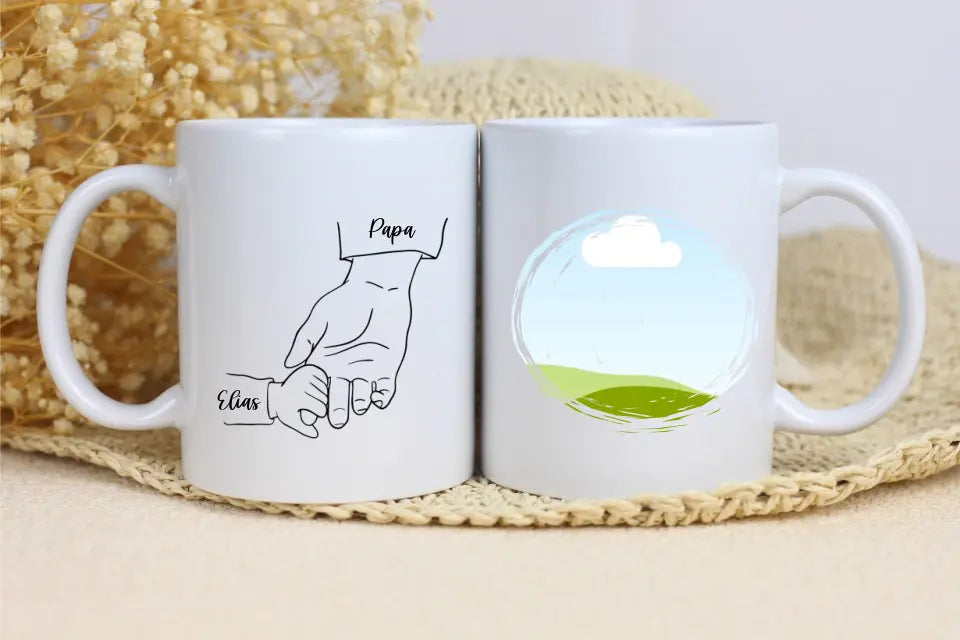 Tasse 11oz Papa + Kind mit Foto