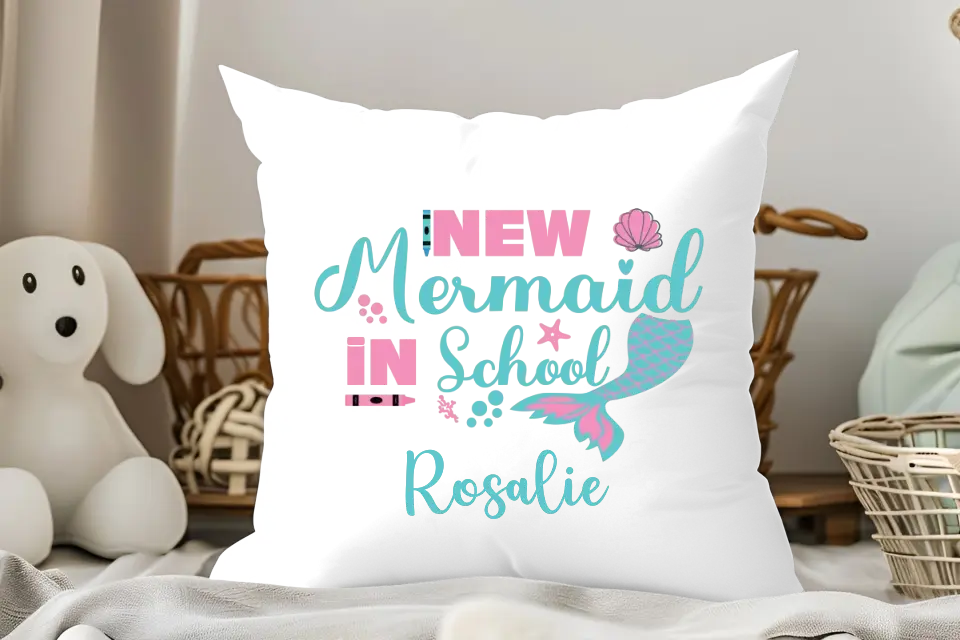 Kissen, flauschig - Schulanfang - Meerjungfrau
