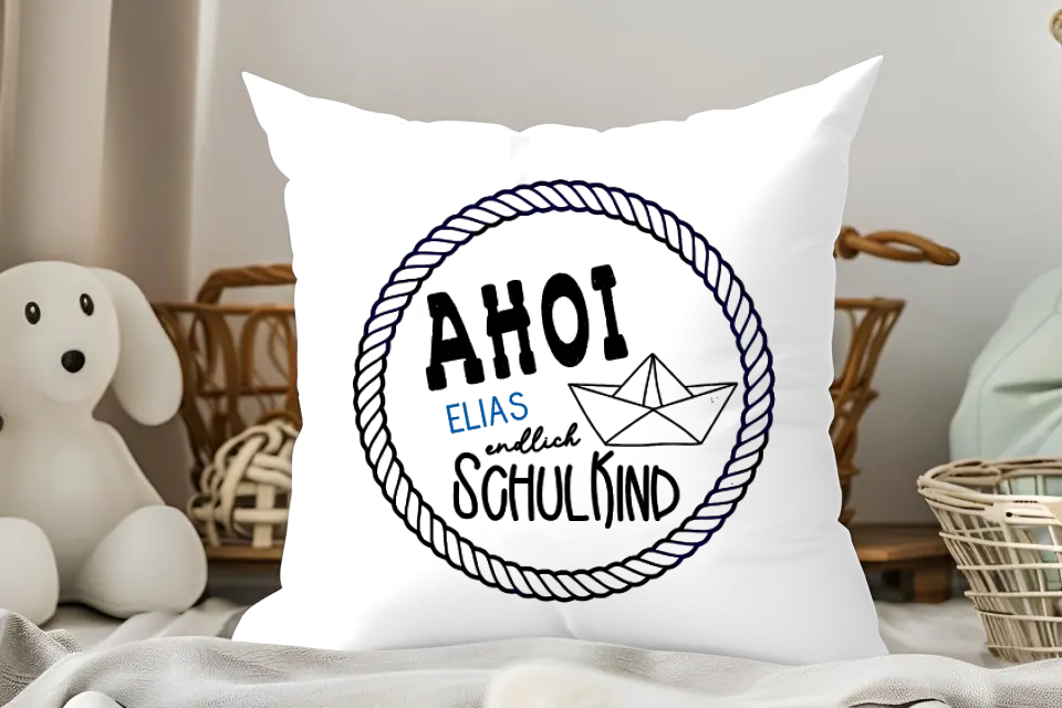 Kissen, flauschig - Schulanfang - Ahoi