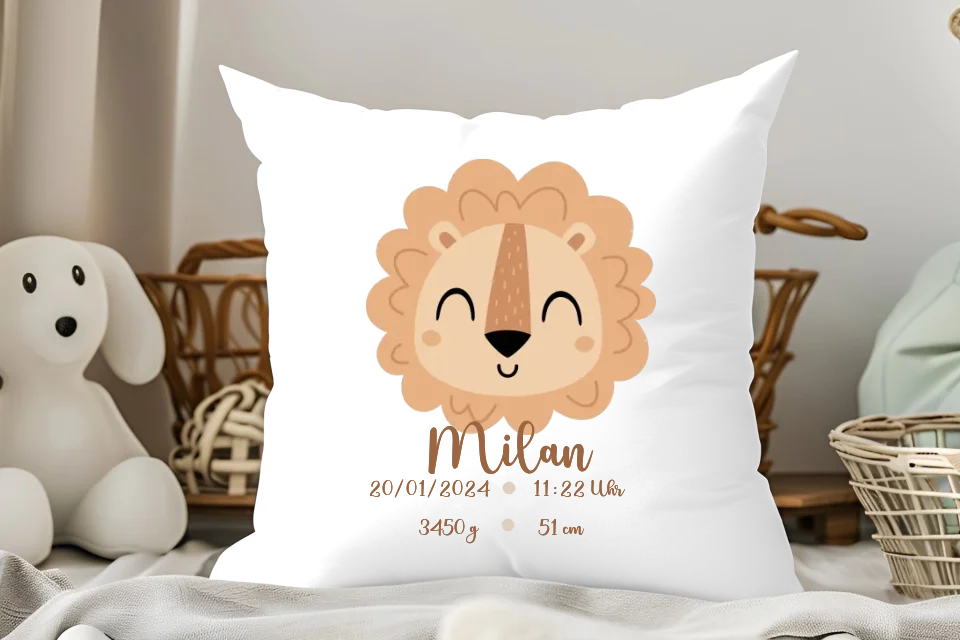 Kissen flauschig - Baby - Geburtskissen - Tier