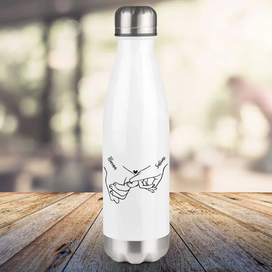 Thermosflasche, weiß 500ml - Love - Hände mit Herz