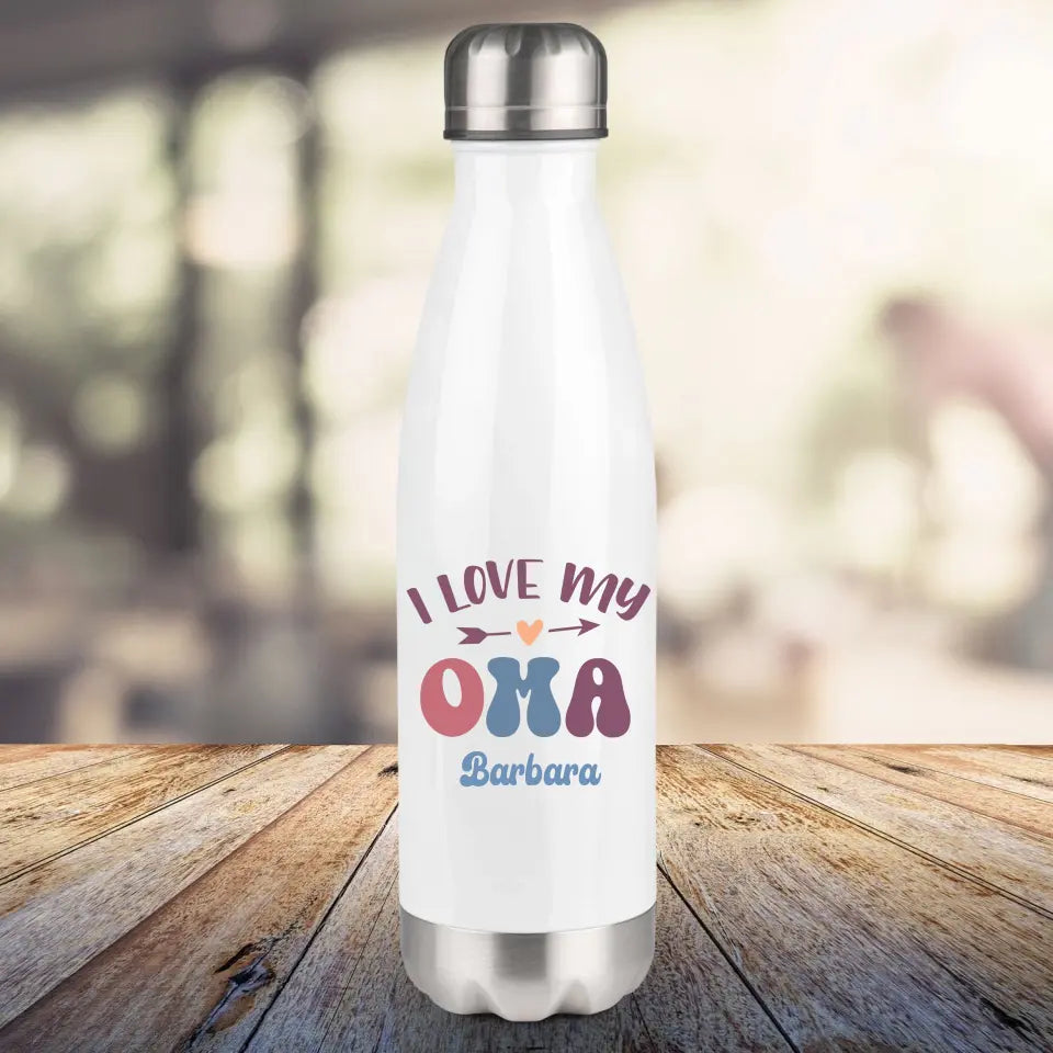 Thermosflasche, weiß 500ml - I Love Oma