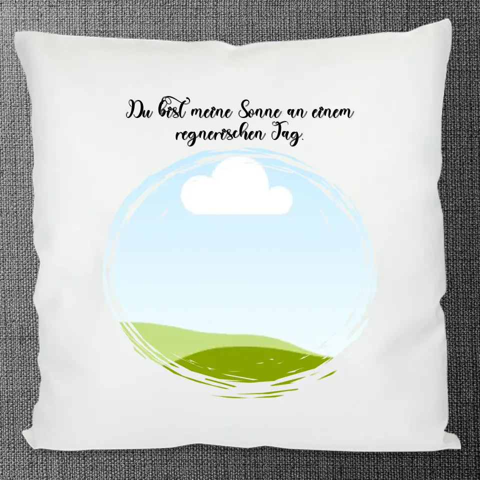 Kissen, flauschig - Foto mit Spruch