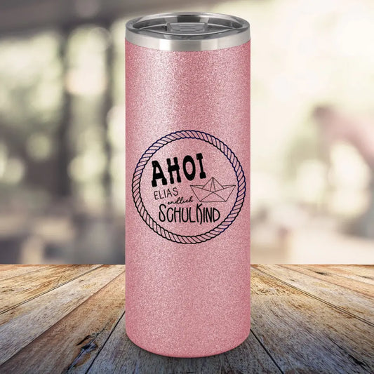 Glitzertumbler - Ahoi Schulkind