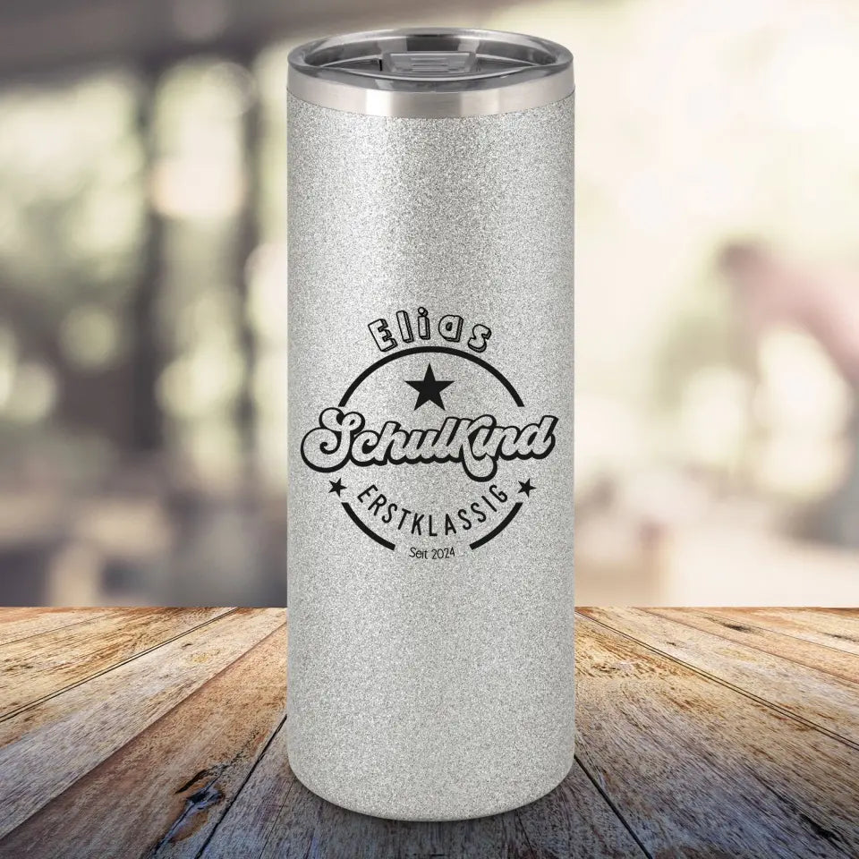 Glitzertumbler - Schulkind - Erstklassig