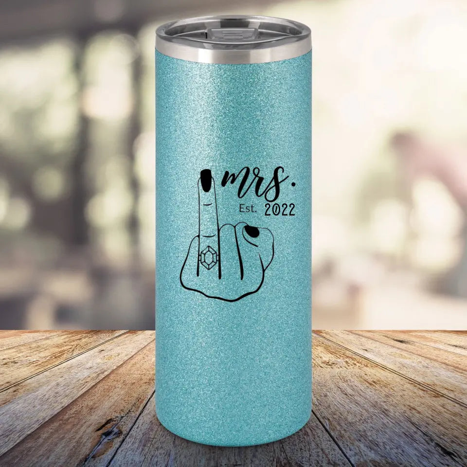 Glitzertumbler - Verheiratet seit - Mrs. & Mrs.