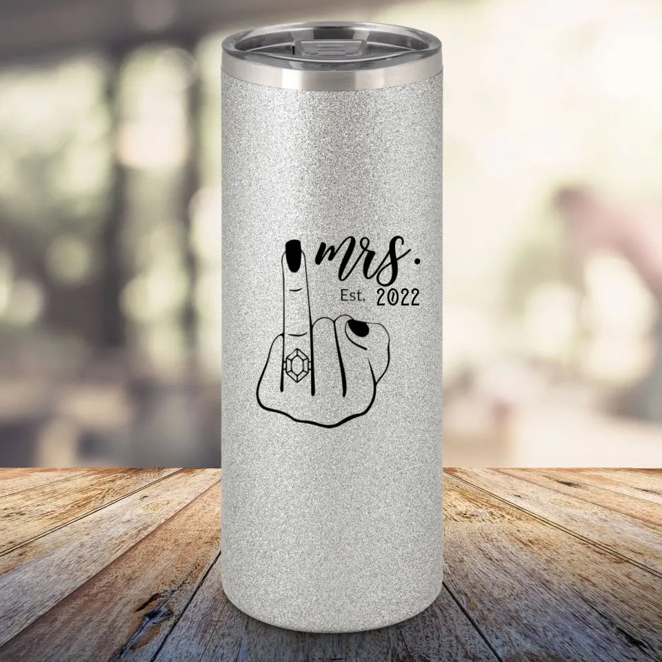 Glitzertumbler - Verheiratet seit - Mrs. & Mrs.