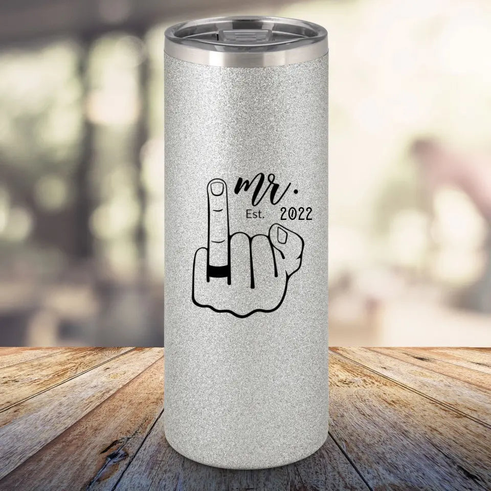 Glitzertumbler - Verheiratet seit - Mr. & Mr.