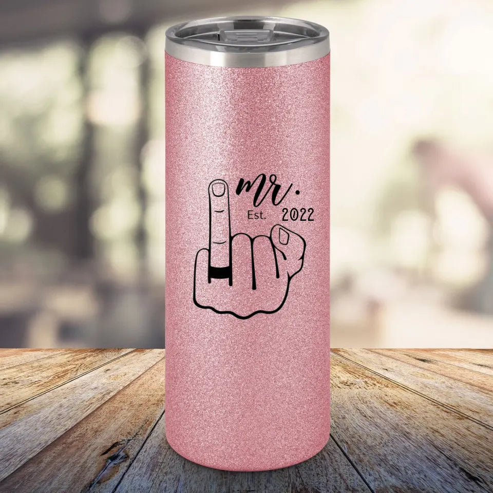 Glitzertumbler - Verheiratet seit - Mr. & Mr.