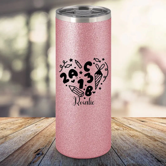 Glitzertumbler - Schulkind - Herz